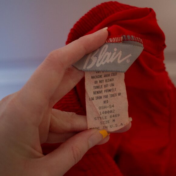 VTG M High-waisted Mom Shorts 90s 80s Red  Cotton/Polyester Blend Blair - Picture 3 of 4